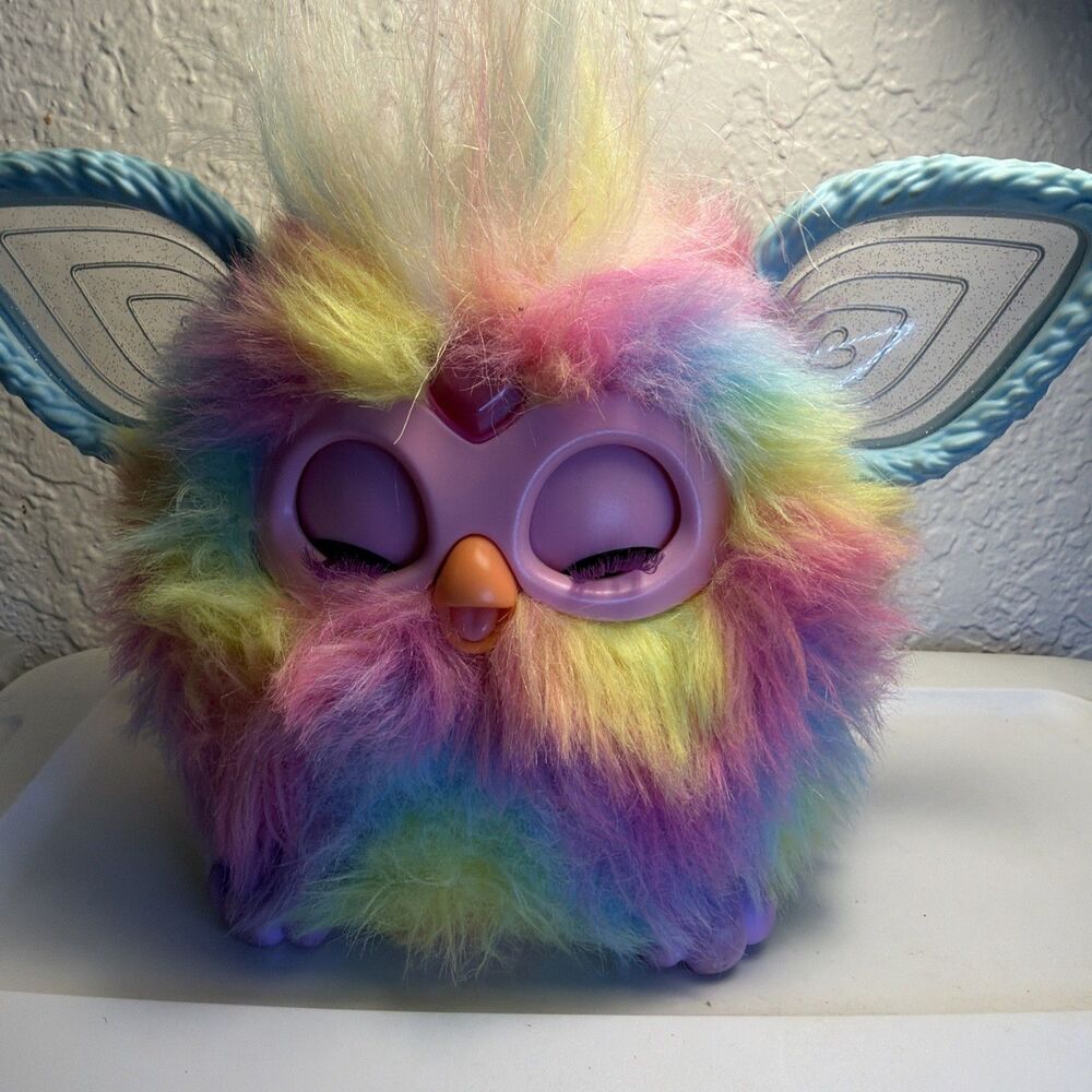 Furby Interactive Electronic Plush Toy Rainbow Tie Dye 2023 Tested Works